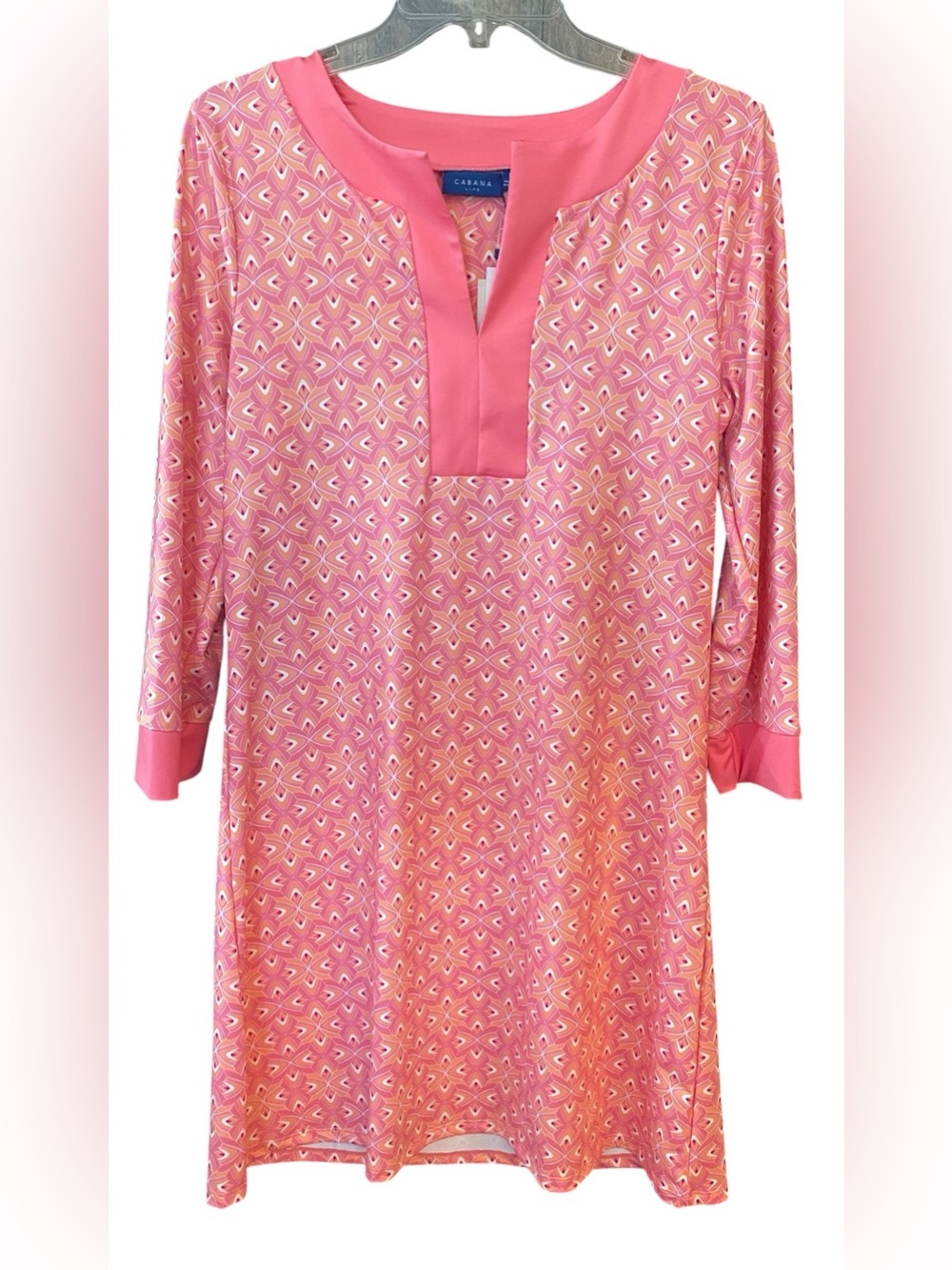 Cabana Life NWT Sz M Sherbert Orange Summer Casual UPF 50 Fabric Sun Dress